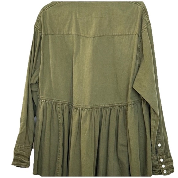 We The Free Dylan High Low Peplum Snap Top Shacket XS Oversized Worn Twice - Picture 8 of 8